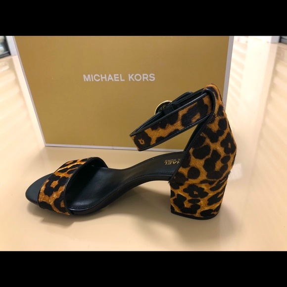 michael kors lena flex sandal calf hair leopard print - Picture 4 of 7
